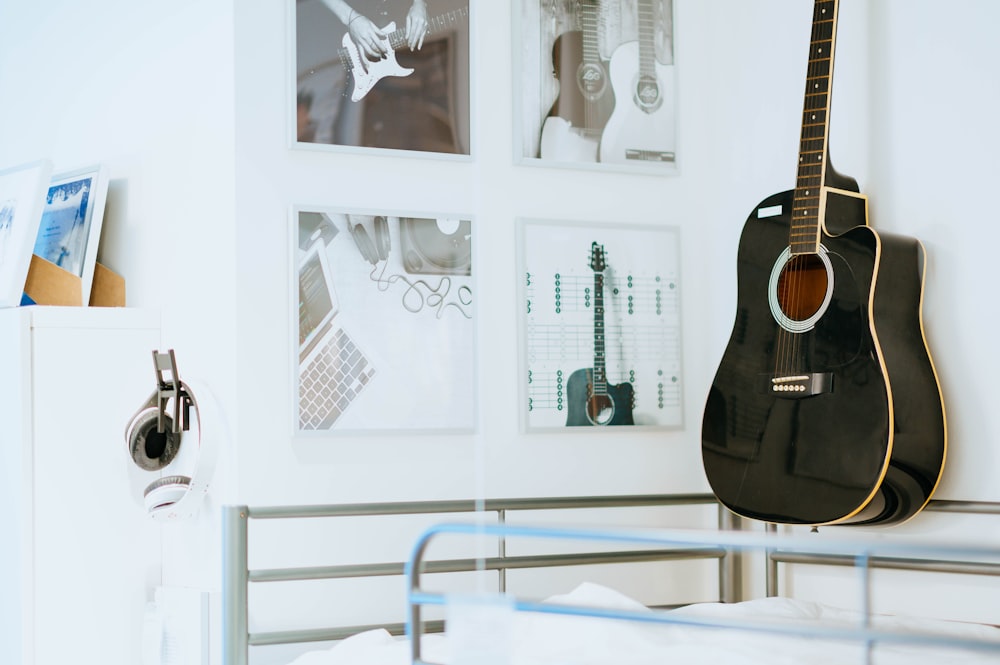 black acoustic guitar