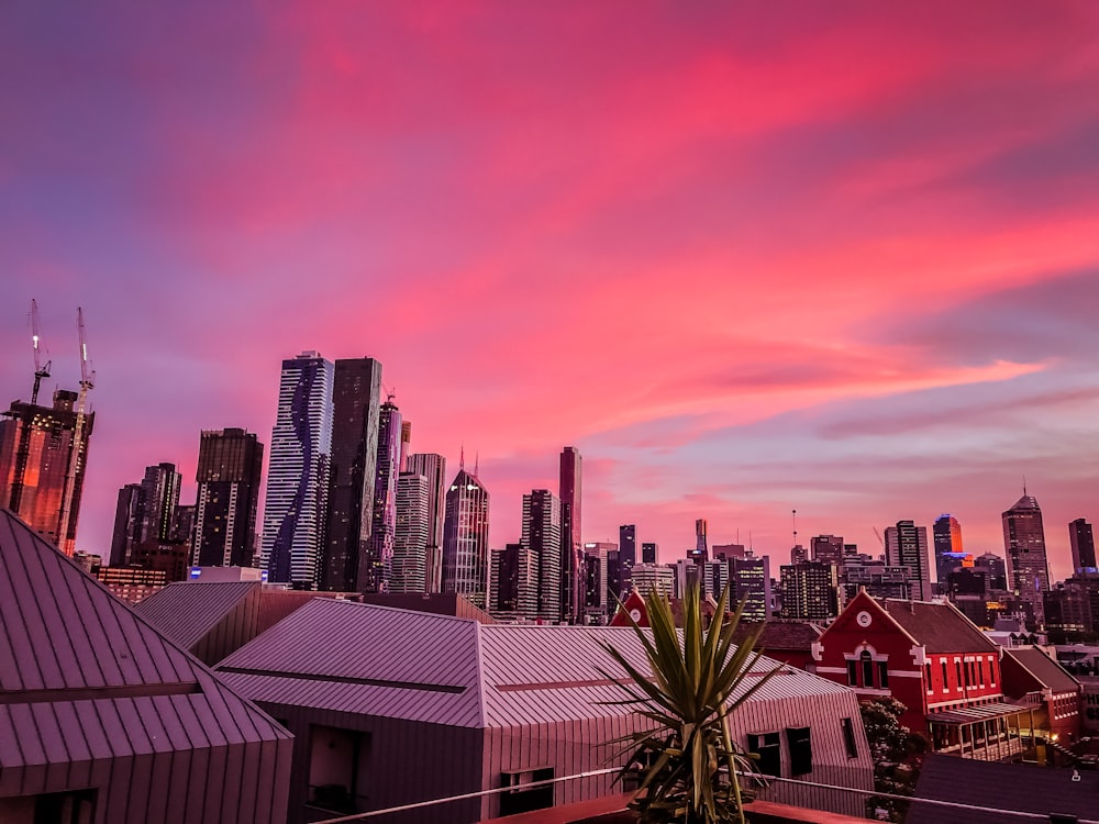 assorted buildings during golden hour