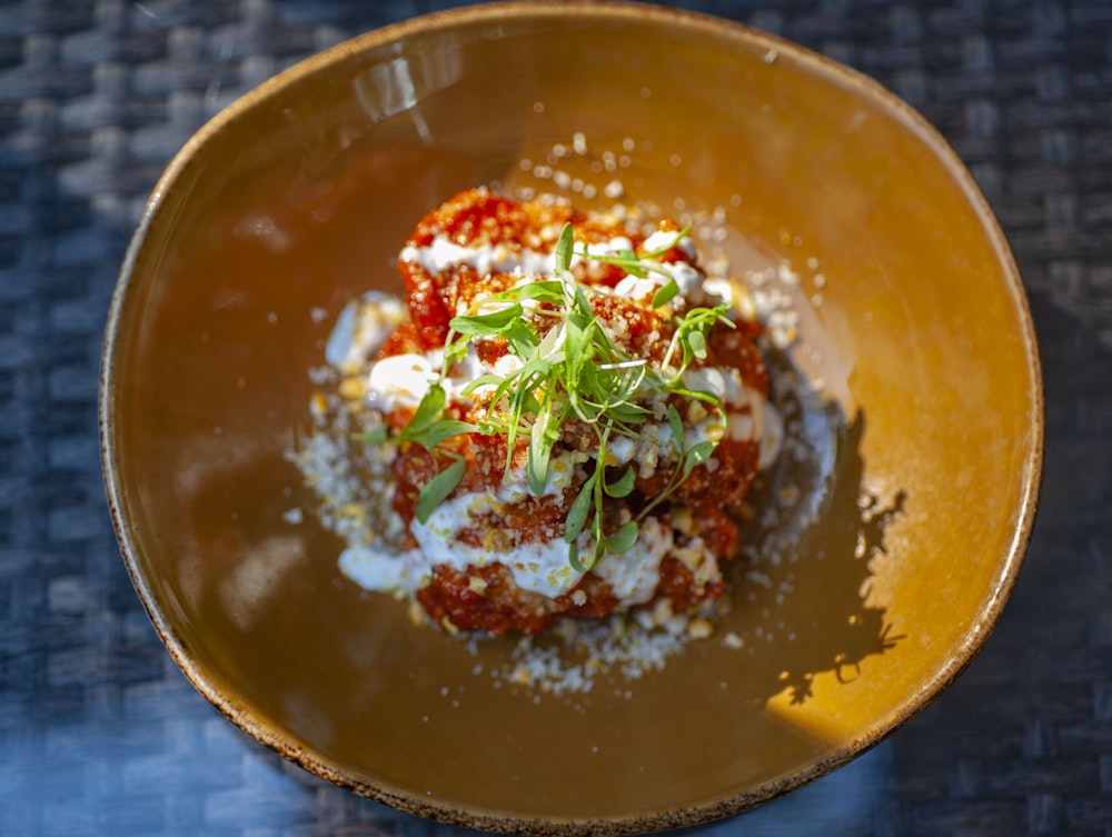 cooked food on ceramic bowl