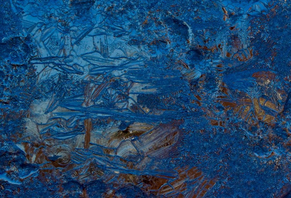 blue and brown abstract painting