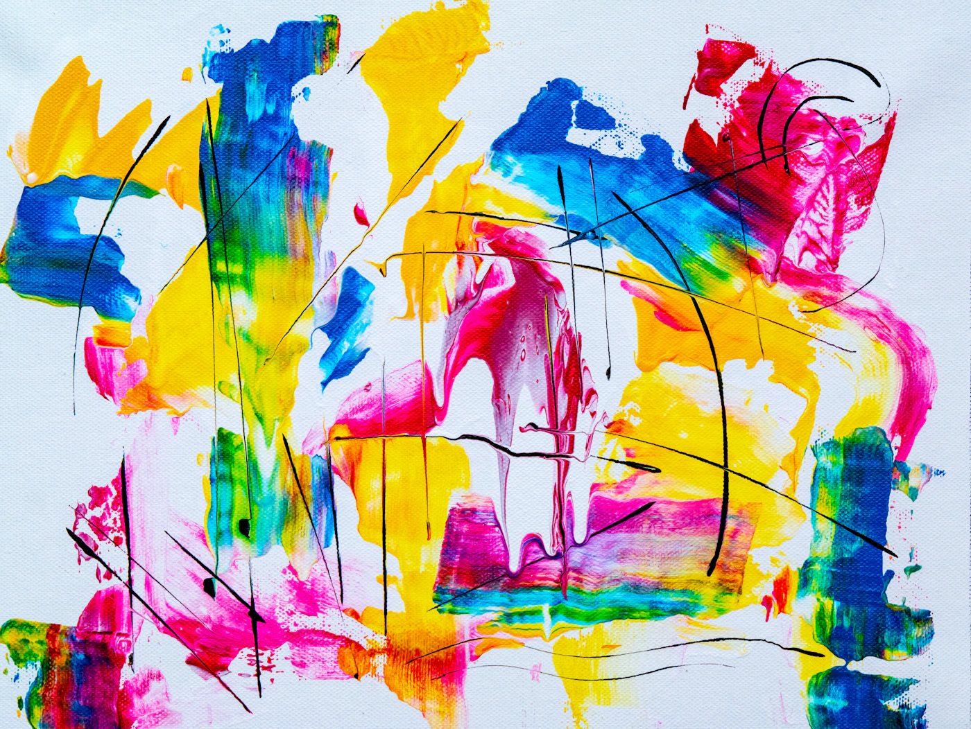 Digital art creation process on screen with AI-generated artwork examples