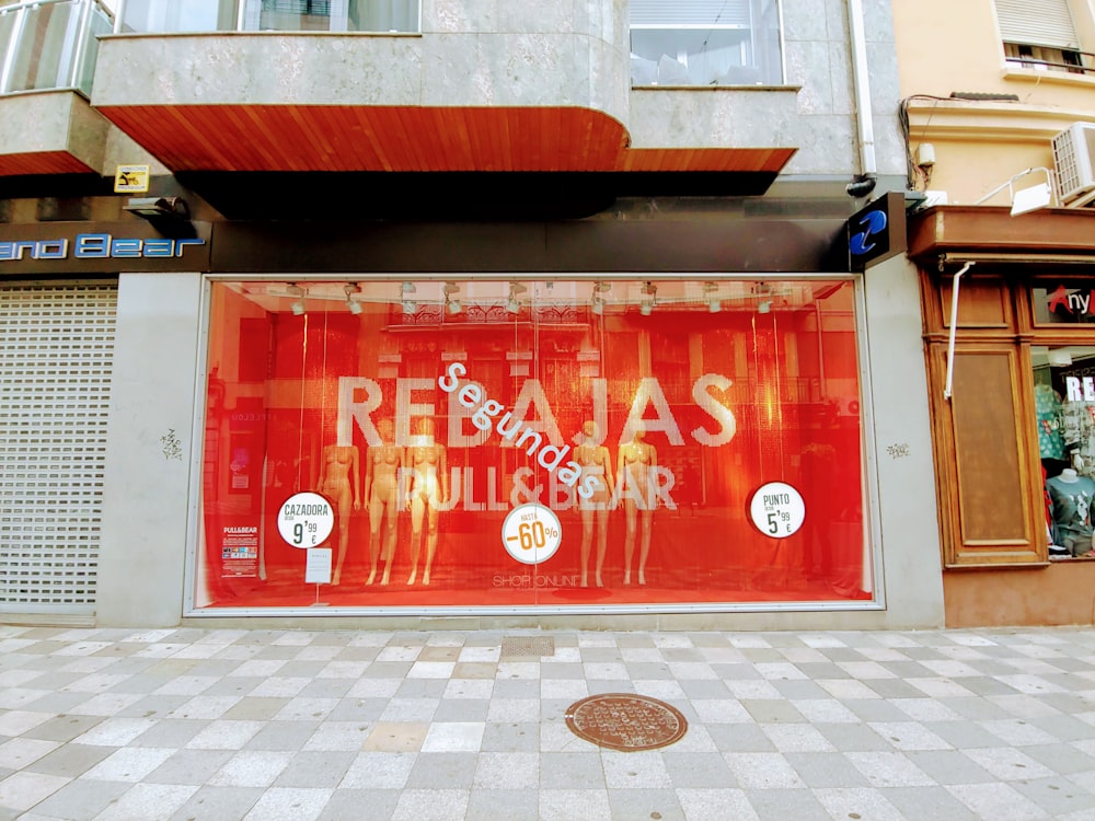 red and gray closed establishment