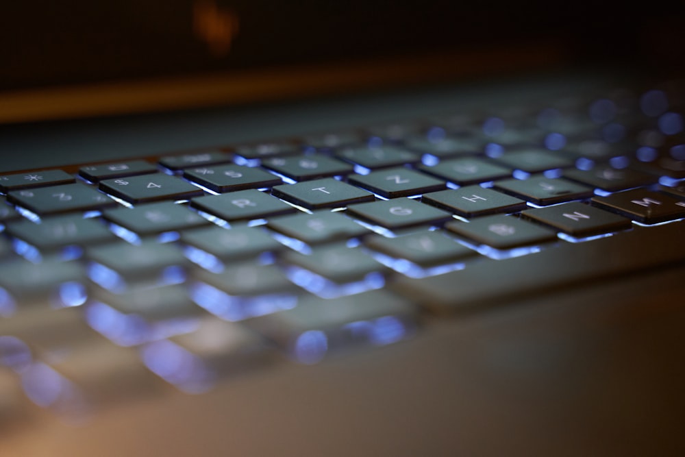 close-up photo of LED computer keyboard
