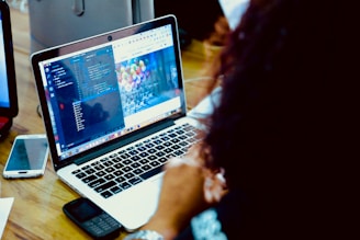gray and black HP laptop