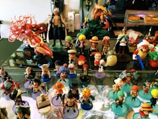 assorted-character figurine collection on table