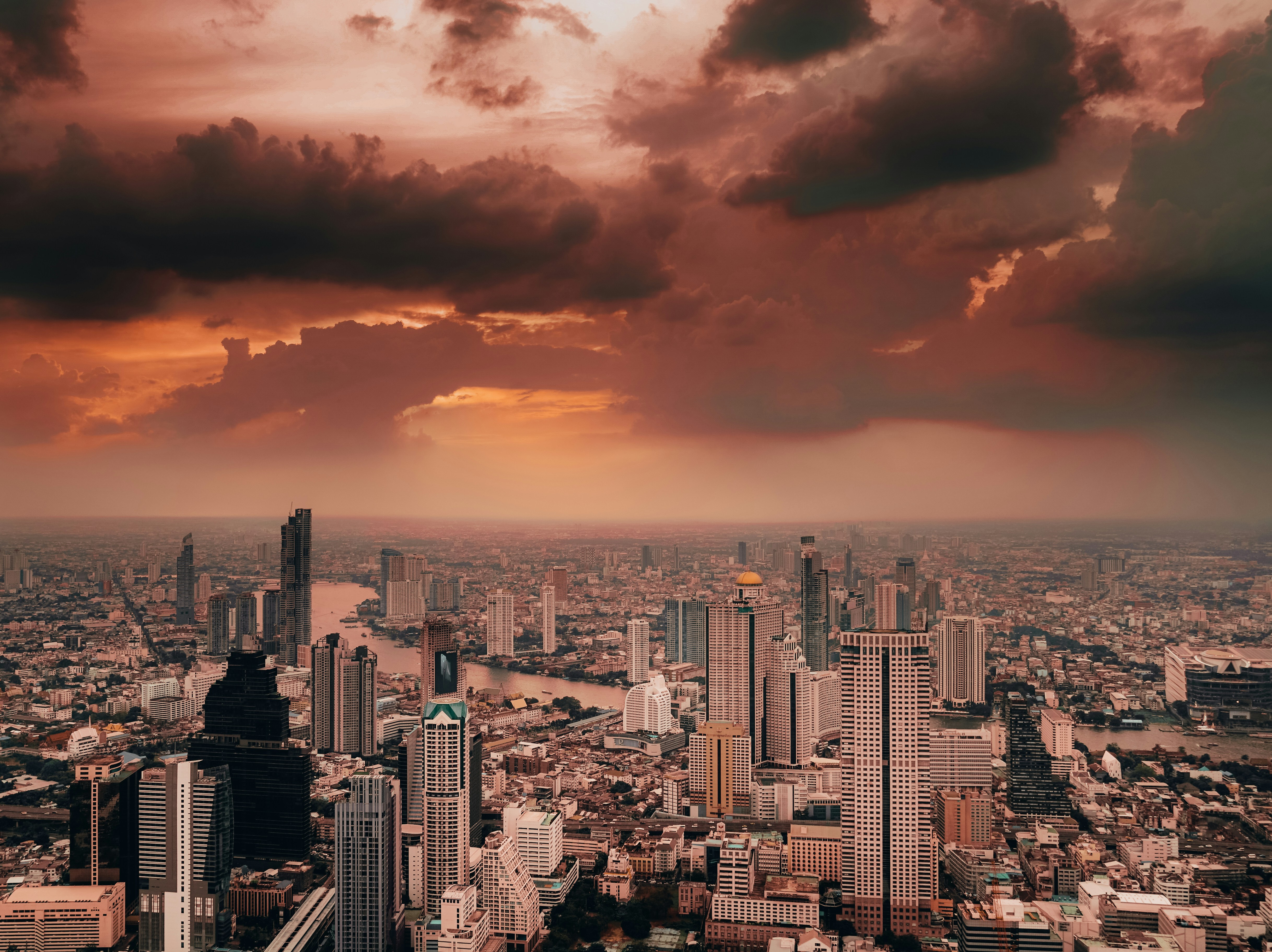 bird's eye view of city