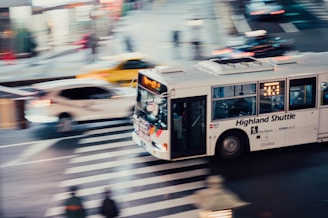 time lapse photo of bus
