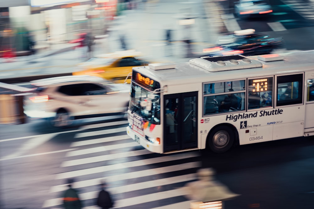 time lapse photo of bus