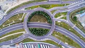 bird's eye view of highway