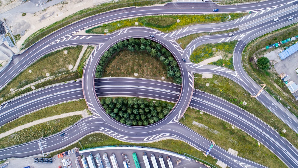 Vue à vol d’oiseau de l’autoroute