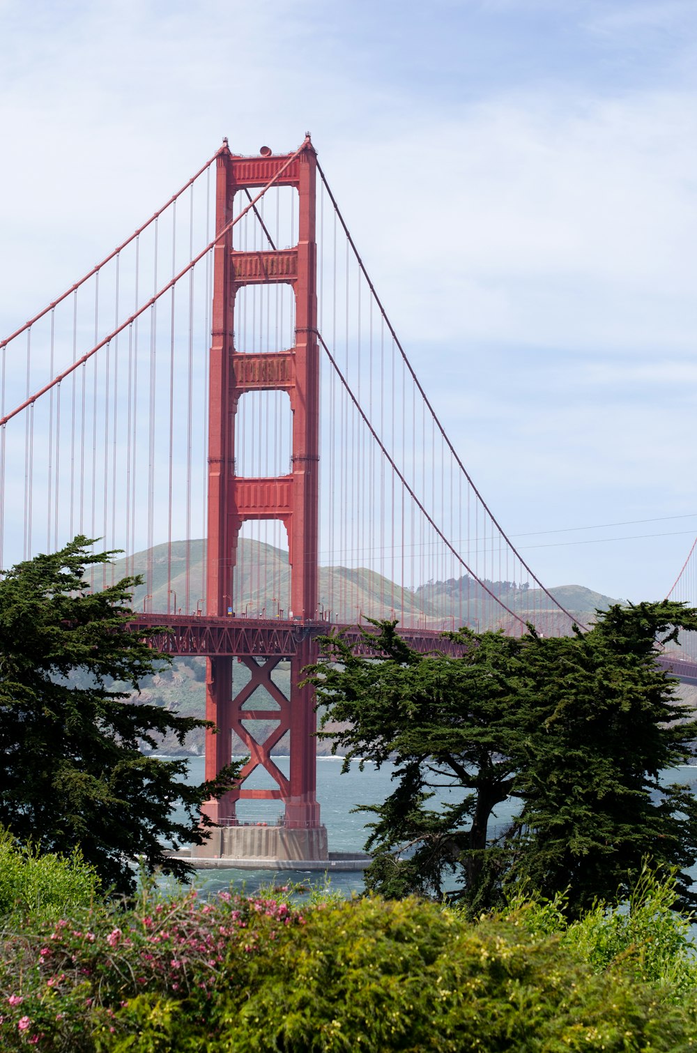 red bridge at daytime