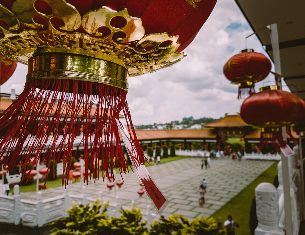 red Chinese lanterns photo
