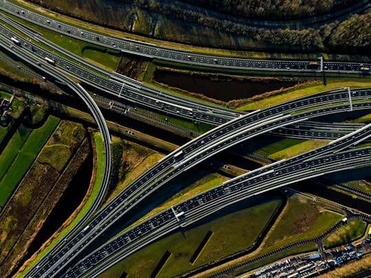 aerial view of vehicles crossing on roads in Amsterdamsestraatweg 89 Netherlands