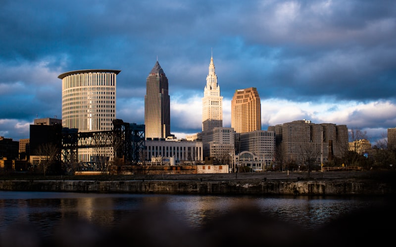 Cleveland skyline and Rock Hall