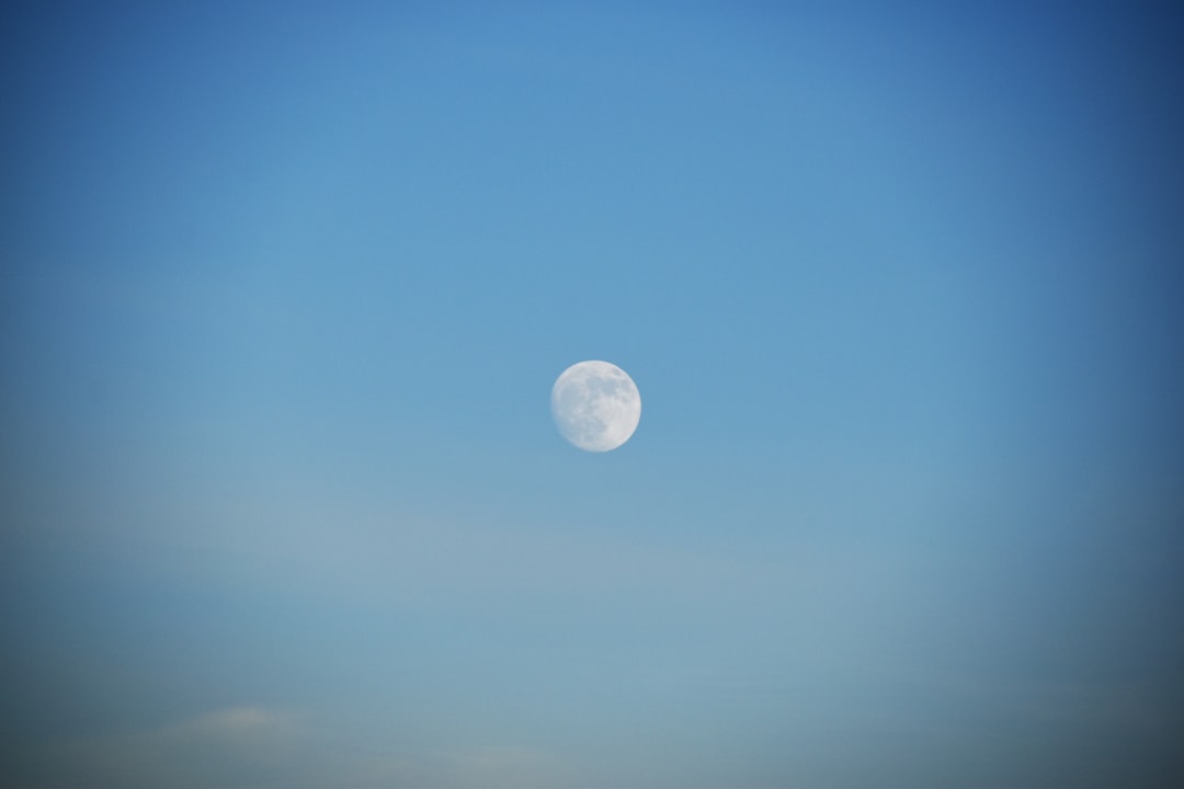 full moon during daytime