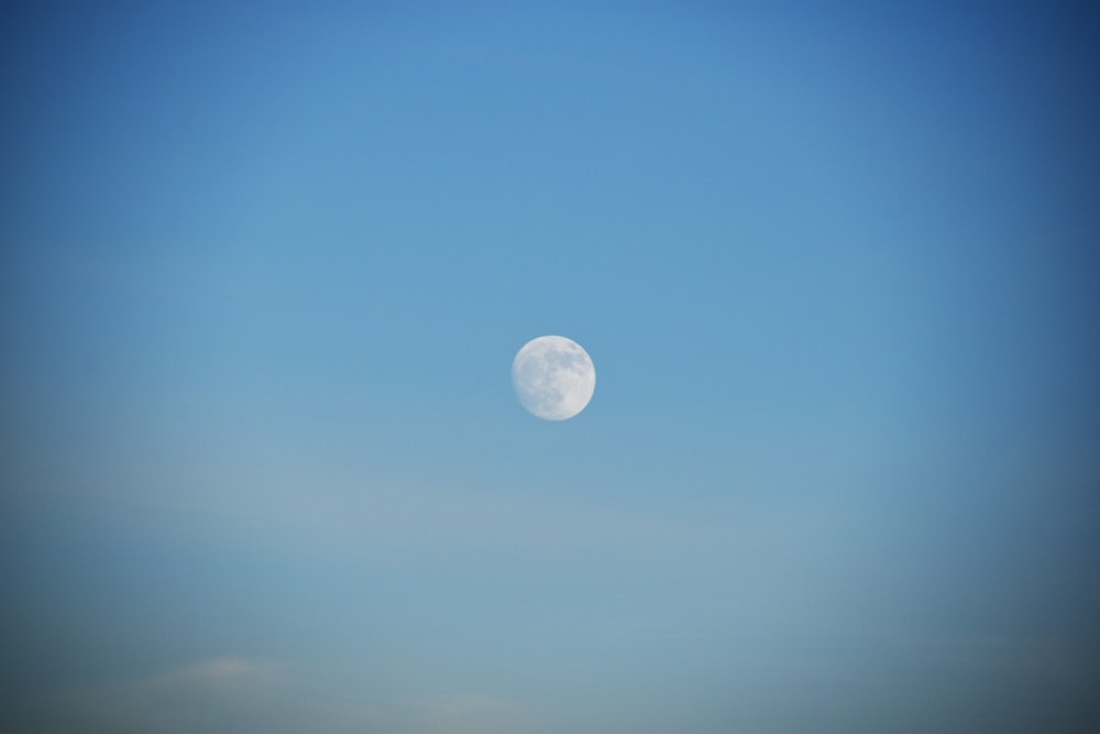 full moon during daytime