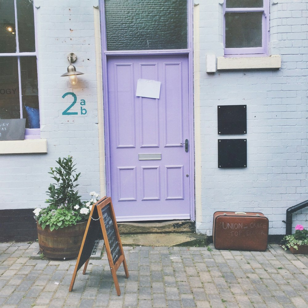 close purple painted door