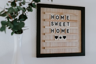 brown home sweet home wall frame