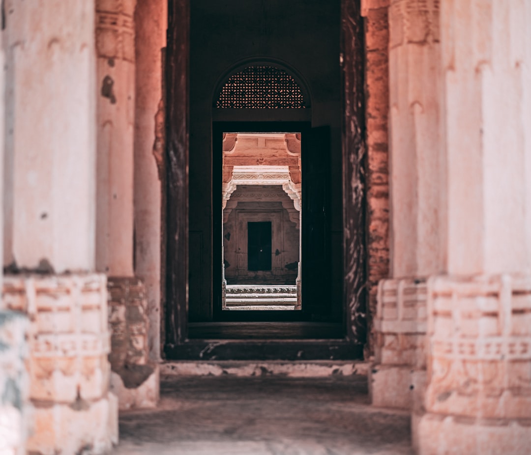 opened wooden door