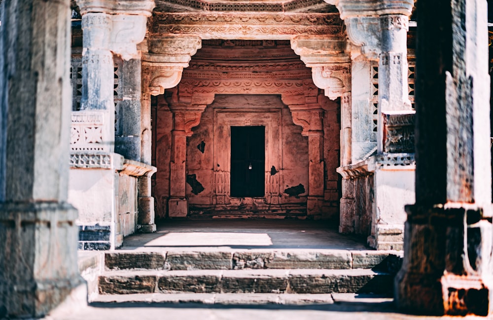 front view of architectural temple