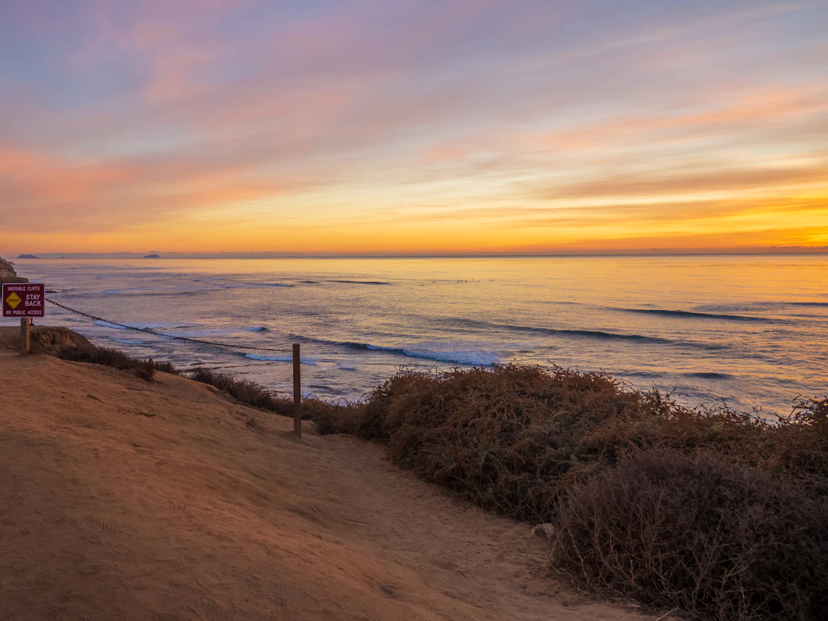 Sunset over the ocean from Sunset Cliffs