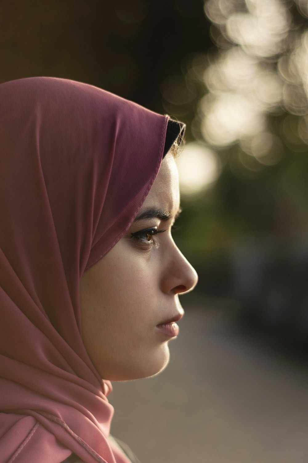 woman wearing pink hijab