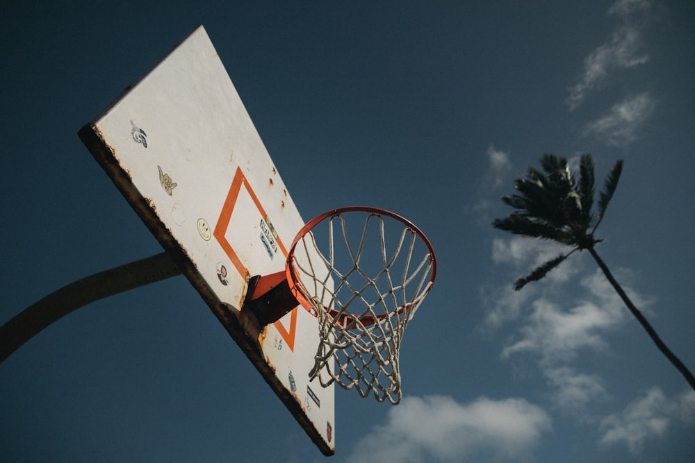 low angle photography of basketball hoop