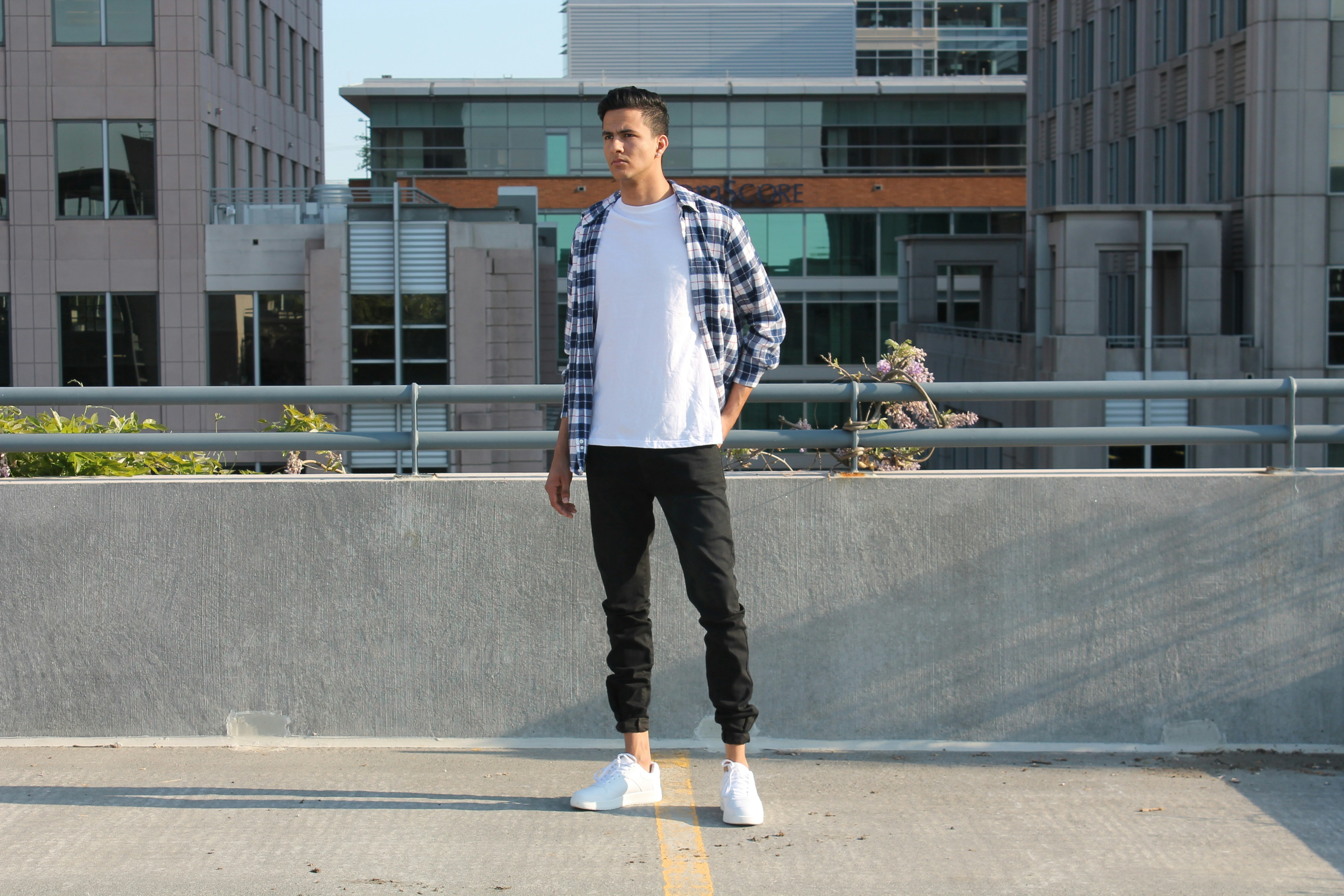 man standing on gray surface