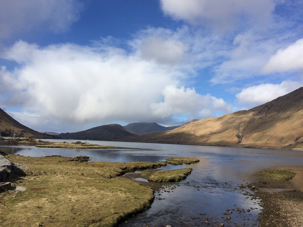 lanscape photography of mountains near body of water