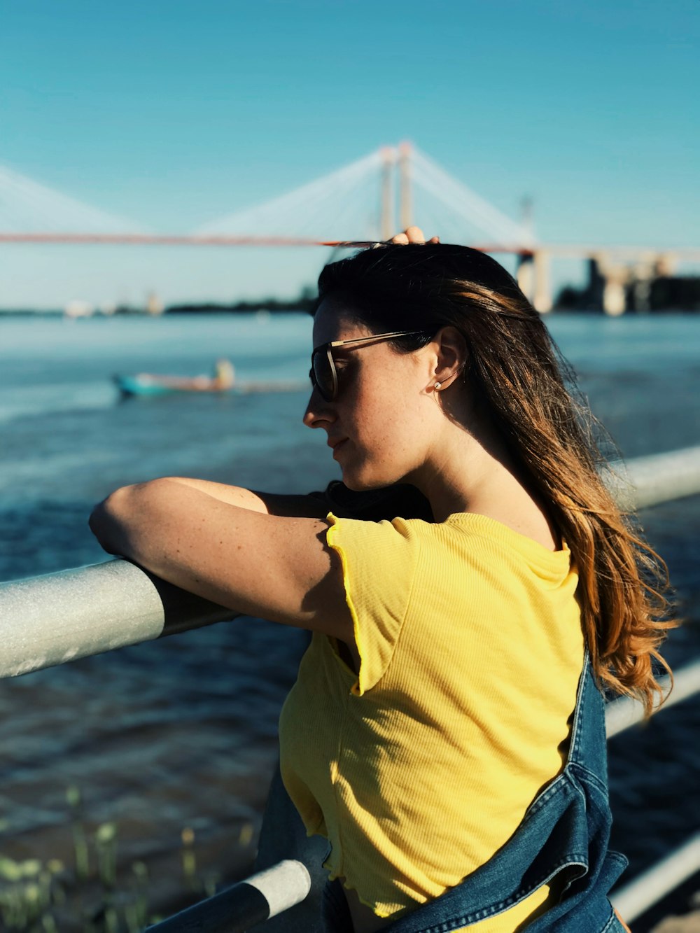 woman wearing yellow top