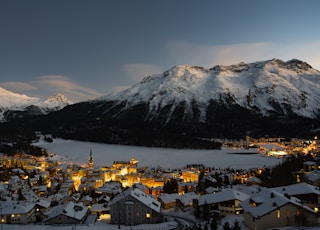 houses near snow field