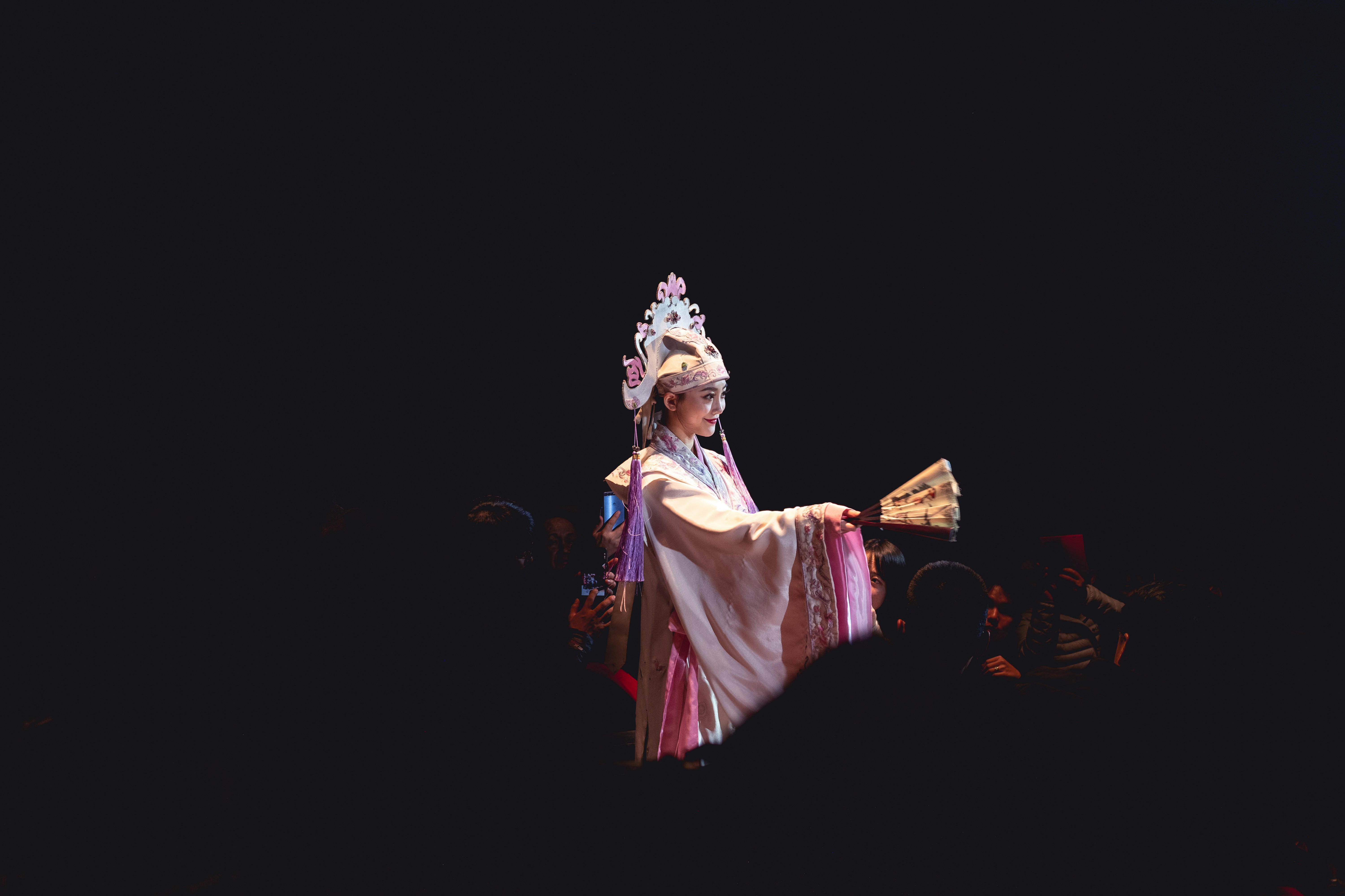 Woman performing on stage