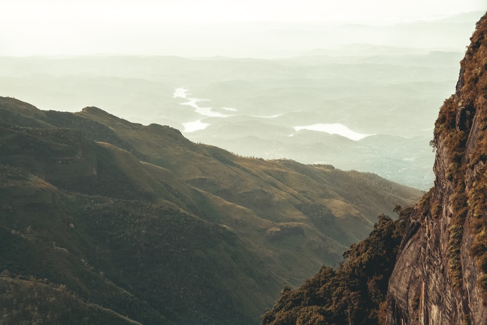 high-angle photography of mountain range