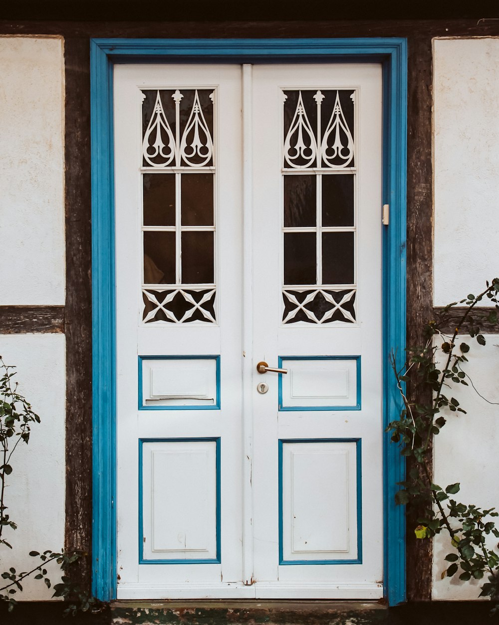 closed white wooden door