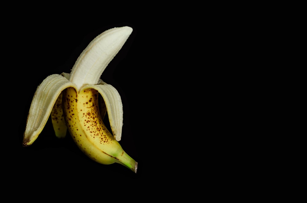 ripe banana peeled off
