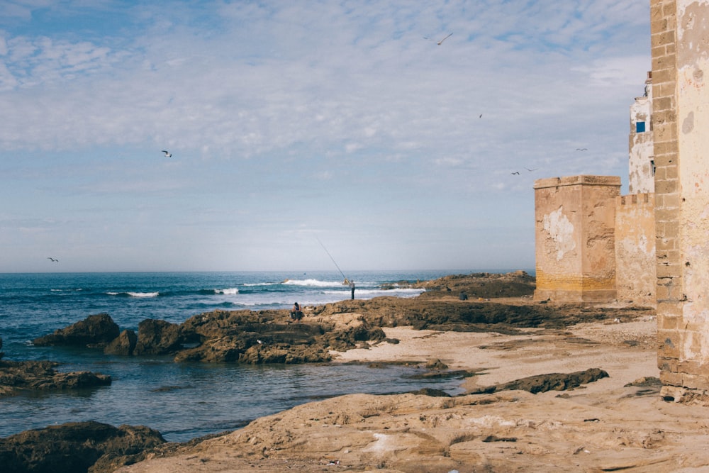 castle surrounded by sea