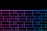 Close-up of a luxurious black and red tile with neon glowing edges in a modern bathroom setting.