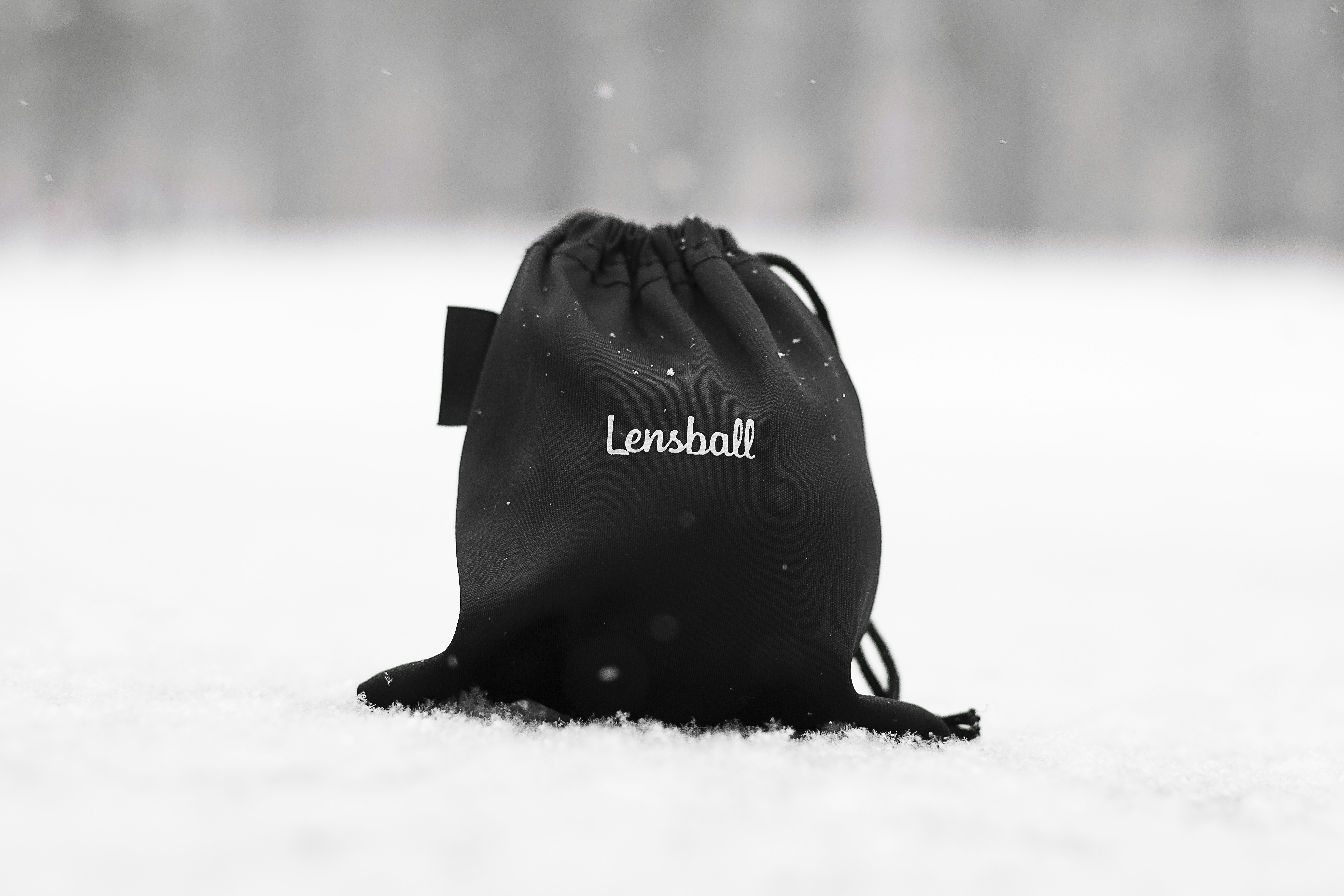 black and white Lenshall drawstring bag