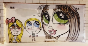 A vibrant mural painted on a studio wall showcasing whimsical tooth fairy characters.