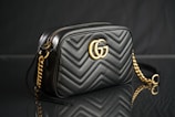 black Gucci leather shoulder bag