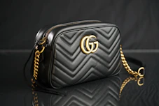 black Gucci leather shoulder bag