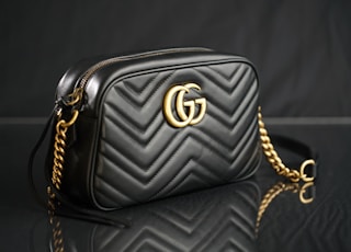 black Gucci leather shoulder bag