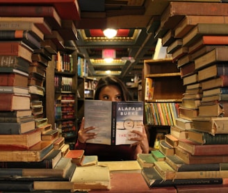 woman holding book