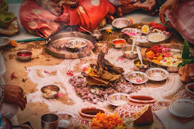 food served in front of men