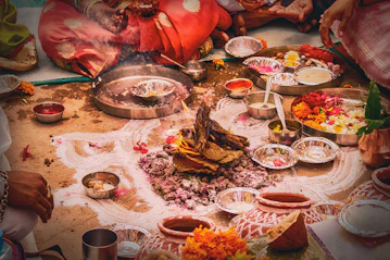 food served in front of men