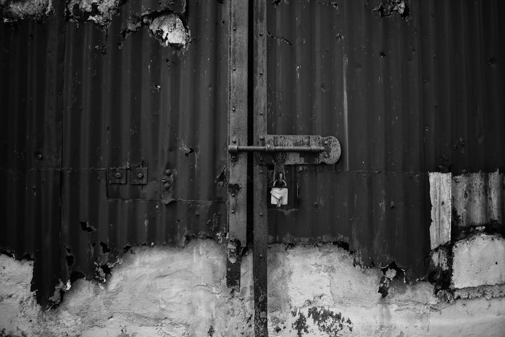 grayscale photo of corrugated sheet