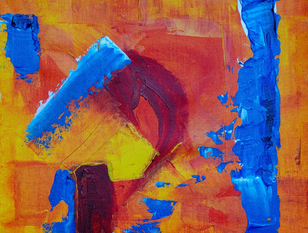 orange and blue painting