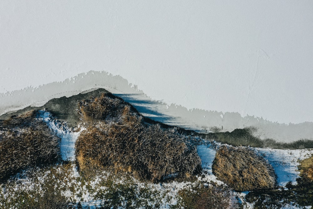 mountain covered with snow during daytime