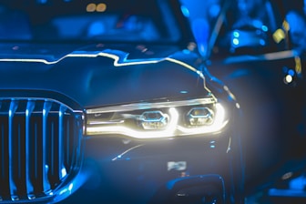 blue luxury car
