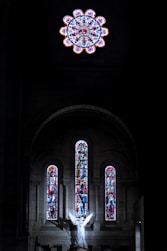 angel statue inside cathedral